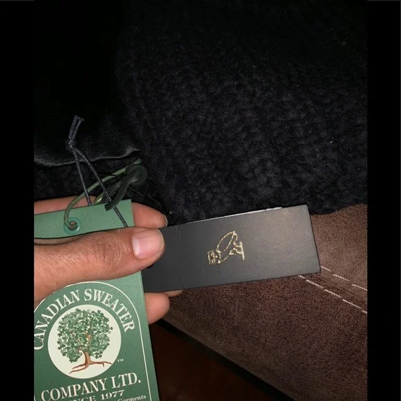 OVO Canadian Wool Knit Jacket Outerwear Black L NWT | Canadian Sweater Co. - Picture 3 of 4